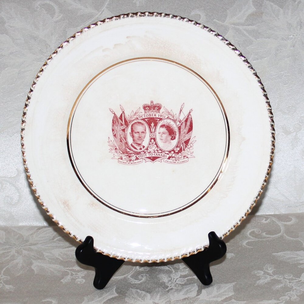Commemorative Plate HRH Princess Elizabeth and Duke of Edinburgh visit to Canada